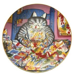 limited edition B. Kliban "Artist Cat" collector's plate signed